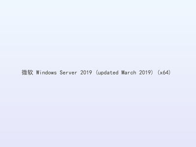 微软 Windows Server 2019 (updated March 2019) (x64) 