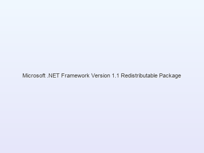 Microsoft .NET Framework Version 1.1 Redistributable Package